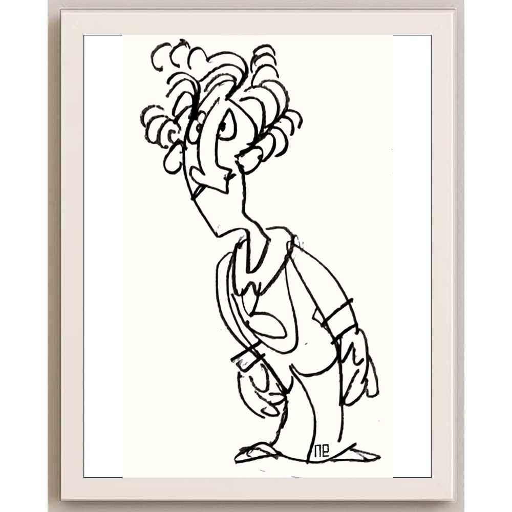 Nezih Danyal Tipler Kişiye Özel Sertifikalı Sınırlı Fine Art Karikatür Baskı NTP00041