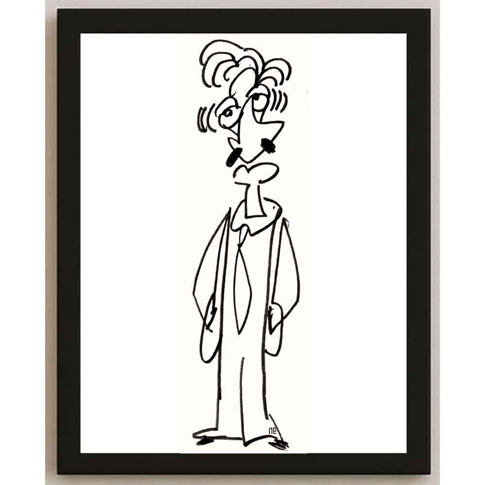 Nezih Danyal Tipler Kişiye Özel Sertifikalı Sınırlı Fine Art Karikatür Baskı NTP00043