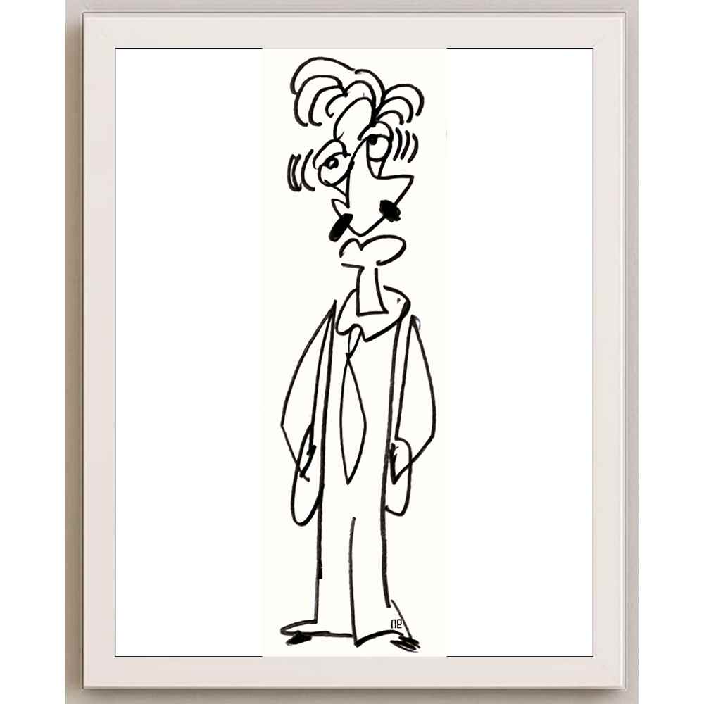 Nezih Danyal Tipler Kişiye Özel Sertifikalı Sınırlı Fine Art Karikatür Baskı NTP00043