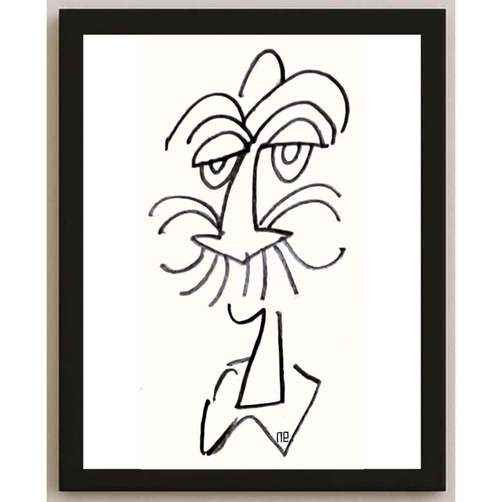 Nezih Danyal Tipler Kişiye Özel Sertifikalı Sınırlı Fine Art Karikatür Baskı NTP00046