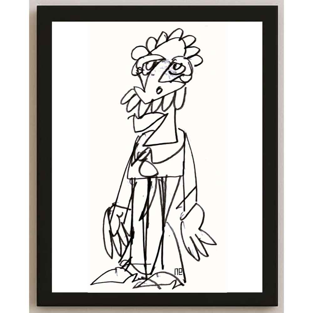 Nezih Danyal Tipler Kişiye Özel Sertifikalı Sınırlı Fine Art Karikatür Baskı NTP00047