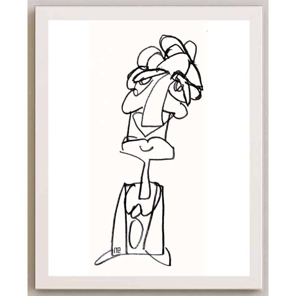 Nezih Danyal Tipler Kişiye Özel Sertifikalı Sınırlı Fine Art Karikatür Baskı NTP00059