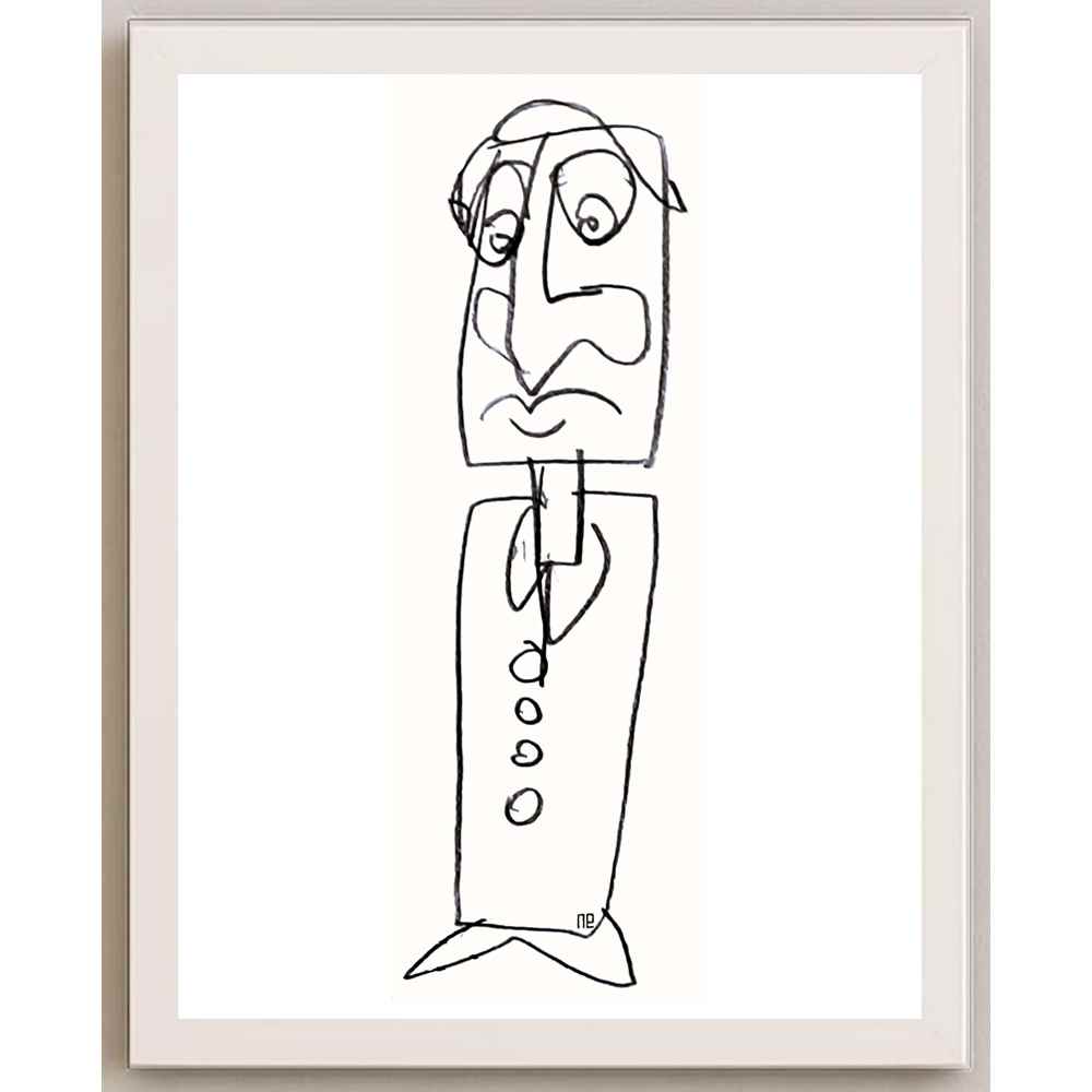 Nezih Danyal Tipler Kişiye Özel Sertifikalı Sınırlı Fine Art Karikatür Baskı NTP00062