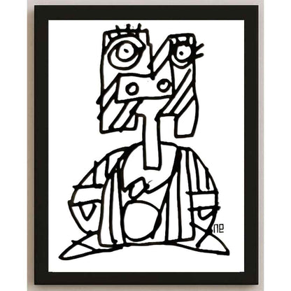Nezih Danyal Tipler Kişiye Özel Sertifikalı Sınırlı Fine Art Karikatür Baskı NTP00078