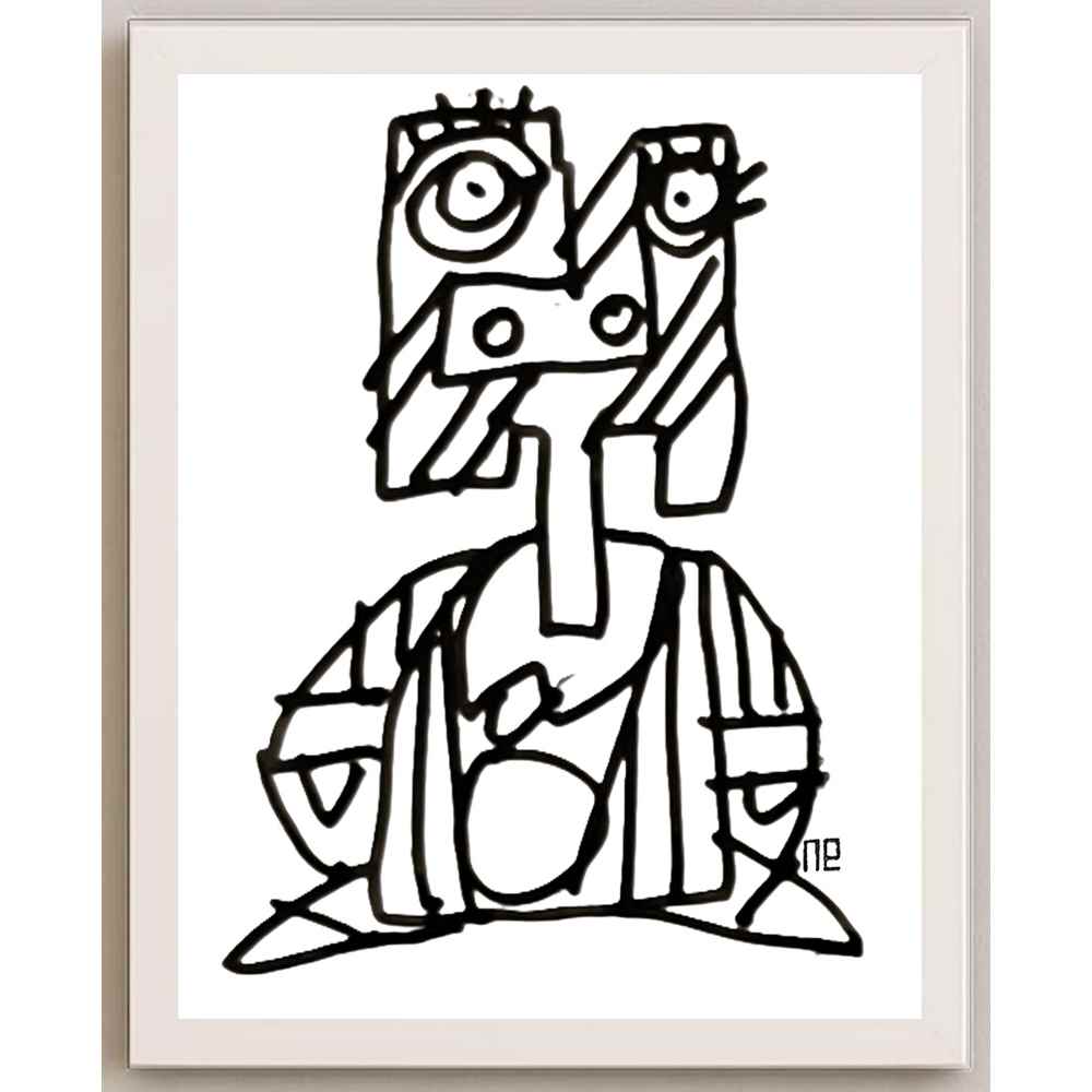 Nezih Danyal Tipler Kişiye Özel Sertifikalı Sınırlı Fine Art Karikatür Baskı NTP00078
