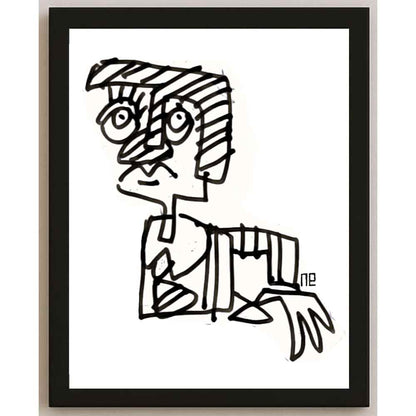 Nezih Danyal Tipler Kişiye Özel Sertifikalı Sınırlı Fine Art Karikatür Baskı NTP00079