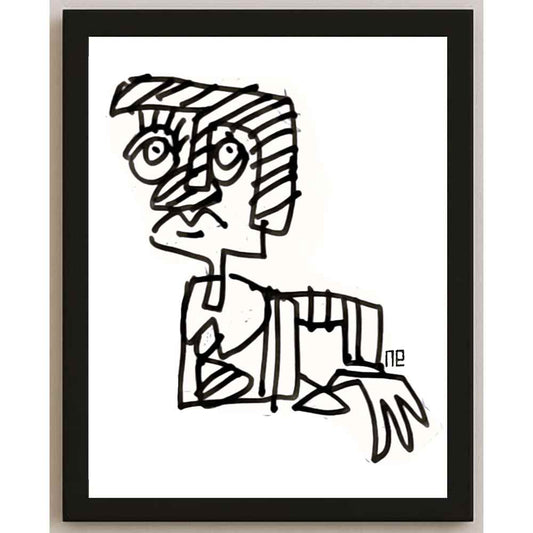 Nezih Danyal Tipler Kişiye Özel Sertifikalı Sınırlı Fine Art Karikatür Baskı NTP00079