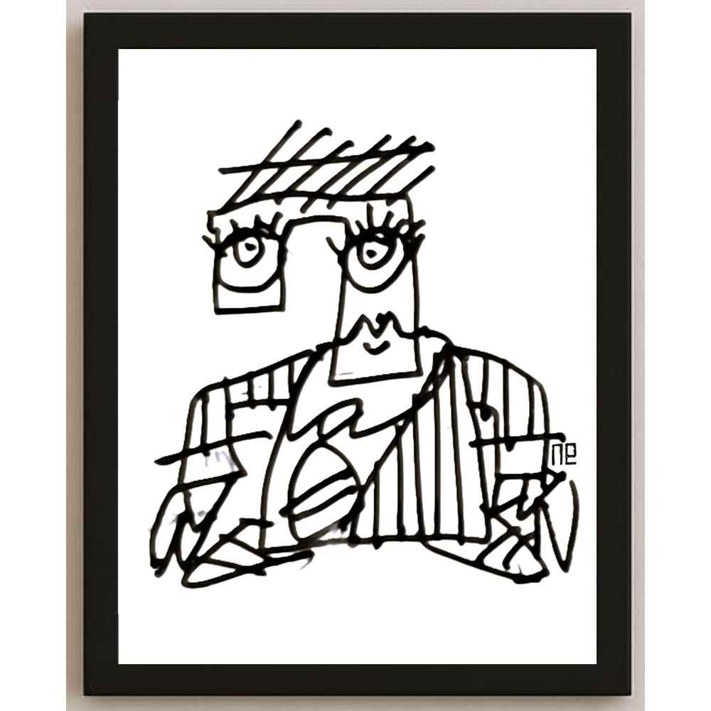 Nezih Danyal Tipler Kişiye Özel Sertifikalı Sınırlı Fine Art Karikatür Baskı NTP00082