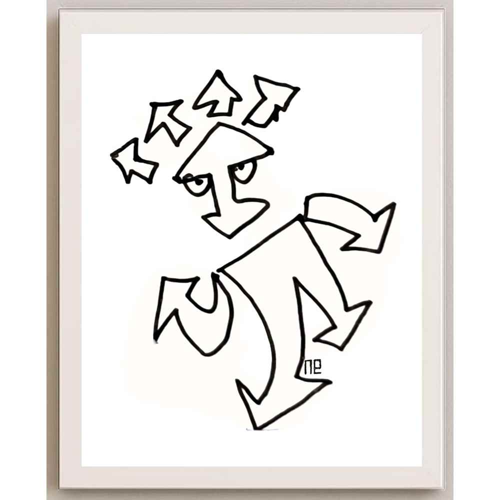 Nezih Danyal Tipler Kişiye Özel Sertifikalı Sınırlı Fine Art Karikatür Baskı NTP00088