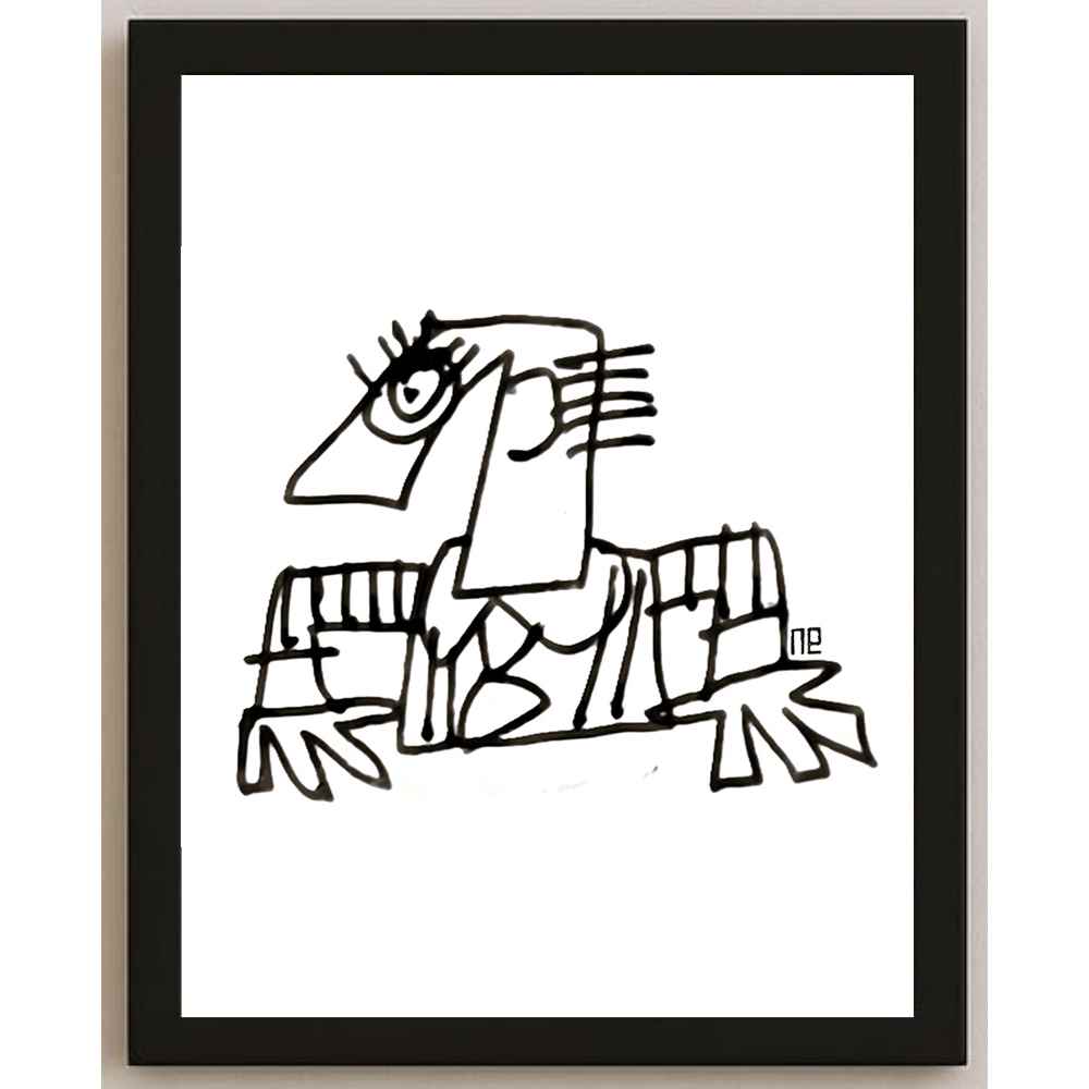 Nezih Danyal Tipler Kişiye Özel Sertifikalı Sınırlı Fine Art Karikatür Baskı NTP00090