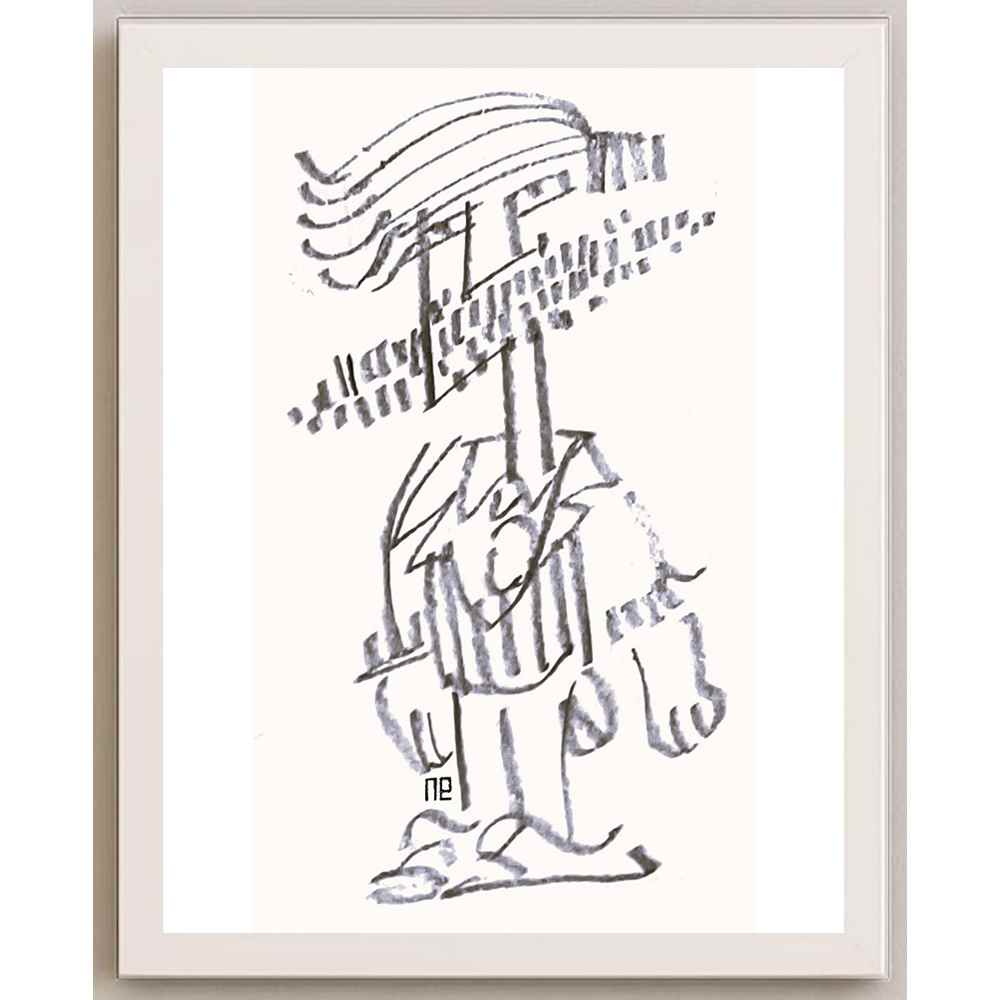 Nezih Danyal Tipler Kişiye Özel Sertifikalı Sınırlı Fine Art Karikatür Baskı NTP00102