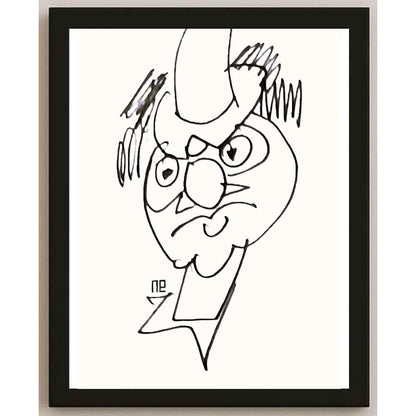 Nezih Danyal Tipler Kişiye Özel Sertifikalı Sınırlı Fine Art Karikatür Baskı NTP00104
