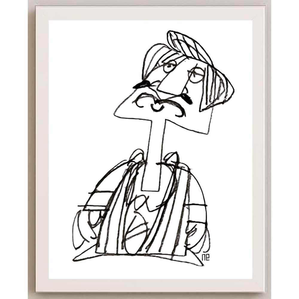 Nezih Danyal Tipler Kişiye Özel Sertifikalı Sınırlı Fine Art Karikatür Baskı NTP00106