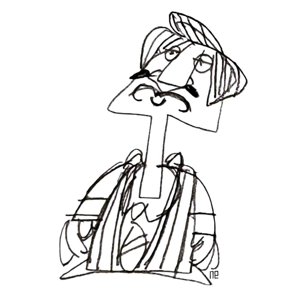 Nezih Danyal Tipler Kişiye Özel Sertifikalı Sınırlı Fine Art Karikatür Baskı NTP00106