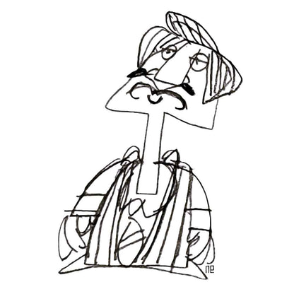 Nezih Danyal Tipler Kişiye Özel Sertifikalı Sınırlı Fine Art Karikatür Baskı NTP00106