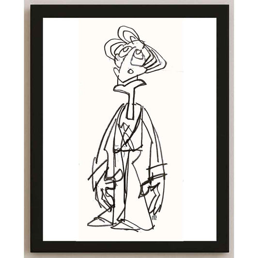 Nezih Danyal Tipler Kişiye Özel Sertifikalı Sınırlı Fine Art Karikatür Baskı NTP00109