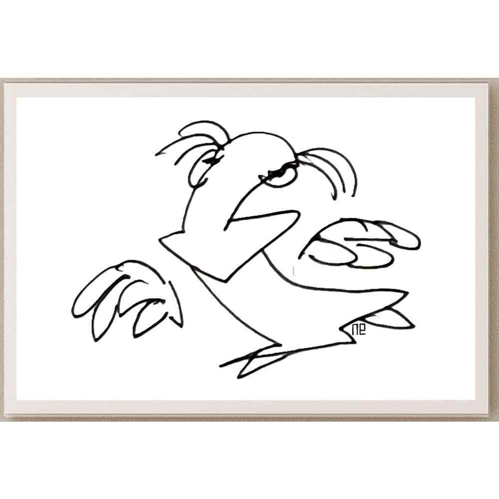 Nezih Danyal Tipler Kişiye Özel Sertifikalı Sınırlı Fine Art Karikatür Baskı NTP00111