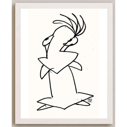 Nezih Danyal Tipler Kişiye Özel Sertifikalı Sınırlı Fine Art Karikatür Baskı NTP00113