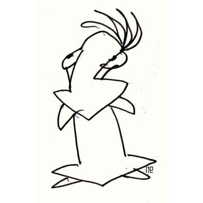 Nezih Danyal Tipler Kişiye Özel Sertifikalı Sınırlı Fine Art Karikatür Baskı NTP00113