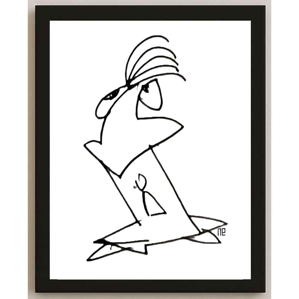 Nezih Danyal Tipler Kişiye Özel Sertifikalı Sınırlı Fine Art Karikatür Baskı NTP00115