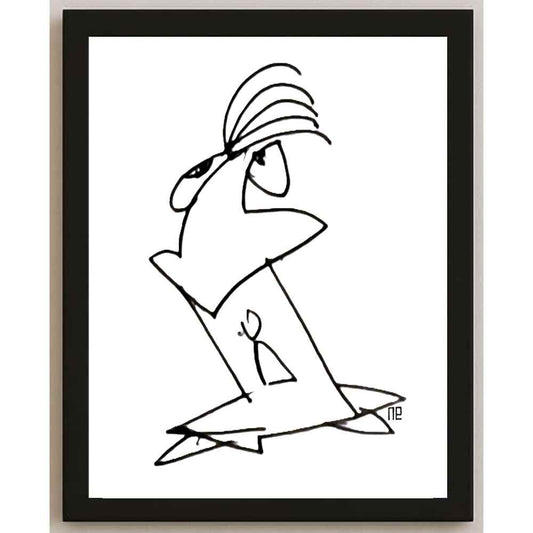 Nezih Danyal Tipler Kişiye Özel Sertifikalı Sınırlı Fine Art Karikatür Baskı NTP00115