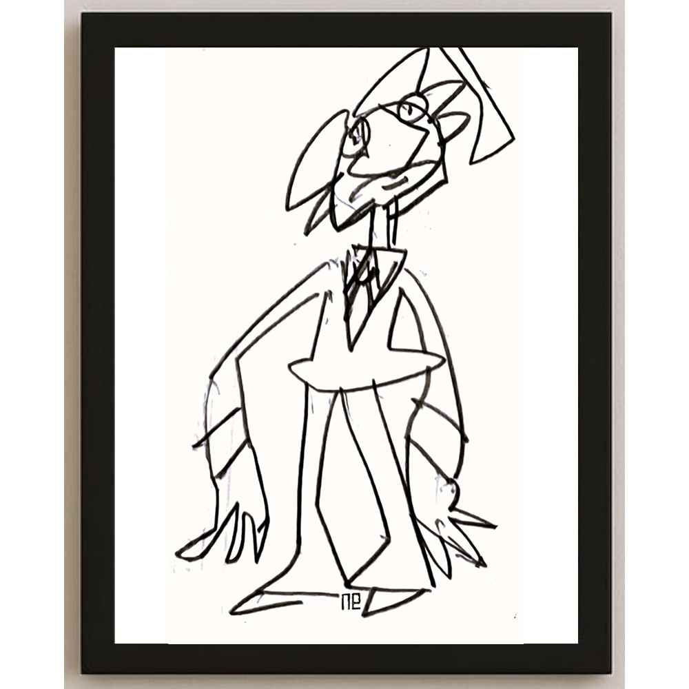 Nezih Danyal Tipler Kişiye Özel Sertifikalı Sınırlı Fine Art Karikatür Baskı NTP00117