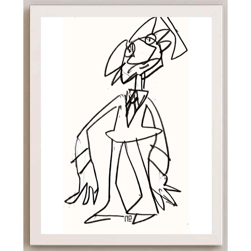 Nezih Danyal Tipler Kişiye Özel Sertifikalı Sınırlı Fine Art Karikatür Baskı NTP00117