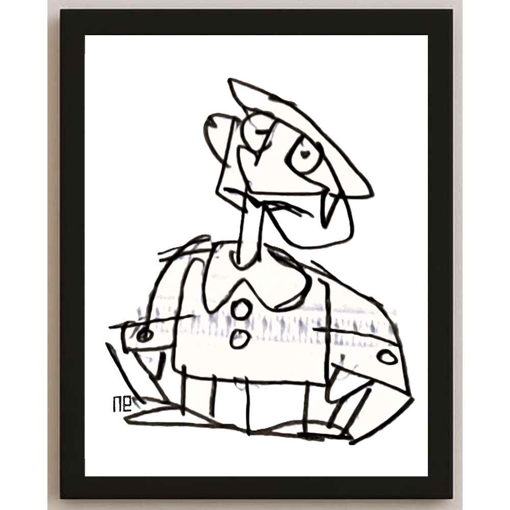Nezih Danyal Tipler Kişiye Özel Sertifikalı Sınırlı Fine Art Karikatür Baskı NTP00119
