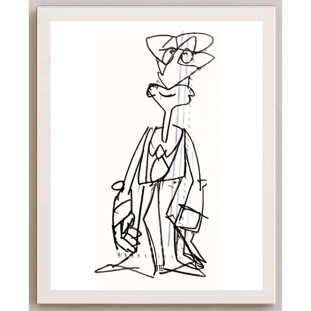Nezih Danyal Tipler Kişiye Özel Sertifikalı Sınırlı Fine Art Karikatür Baskı NTP00121