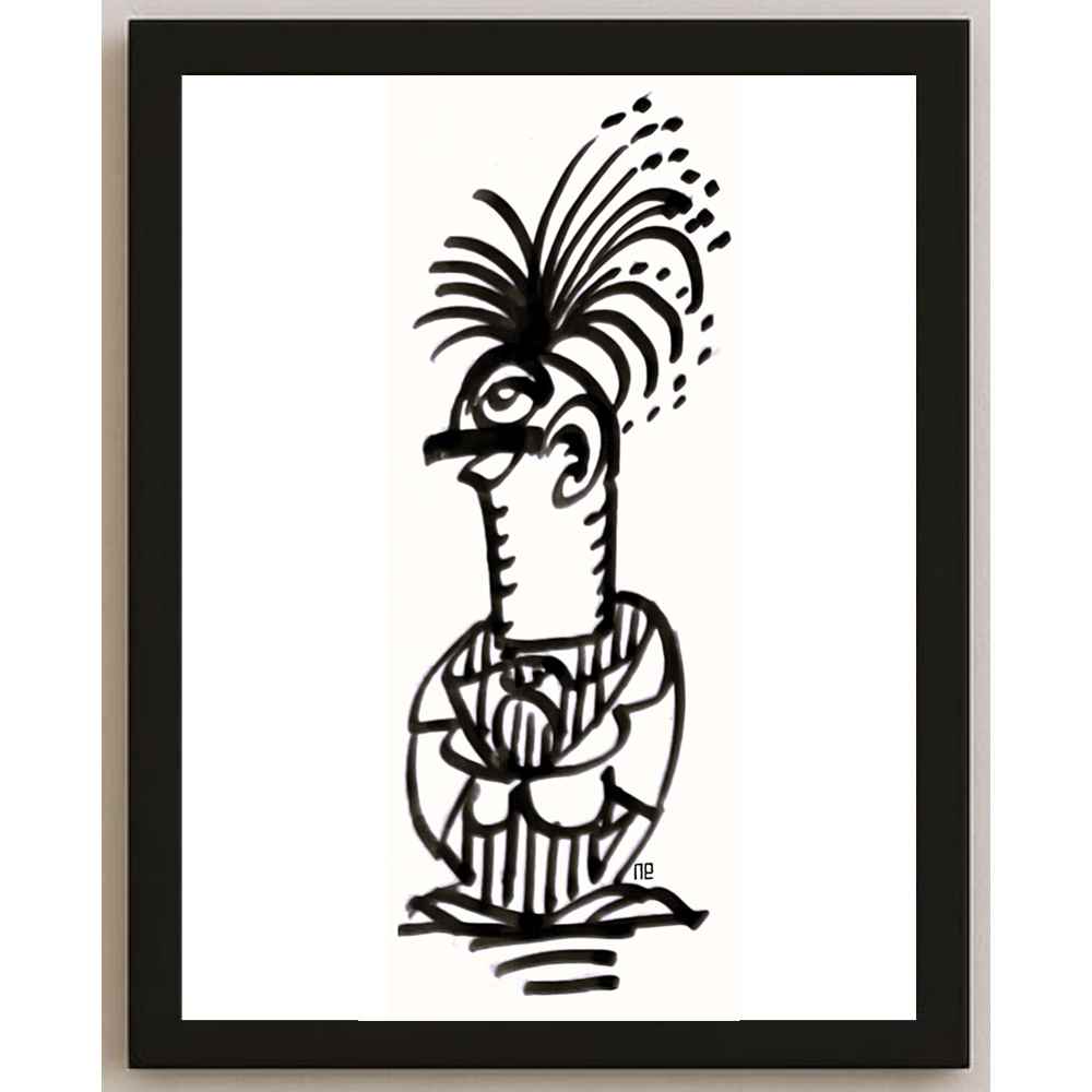 Nezih Danyal Tipler Kişiye Özel Sertifikalı Sınırlı Fine Art Karikatür Baskı NTP00122