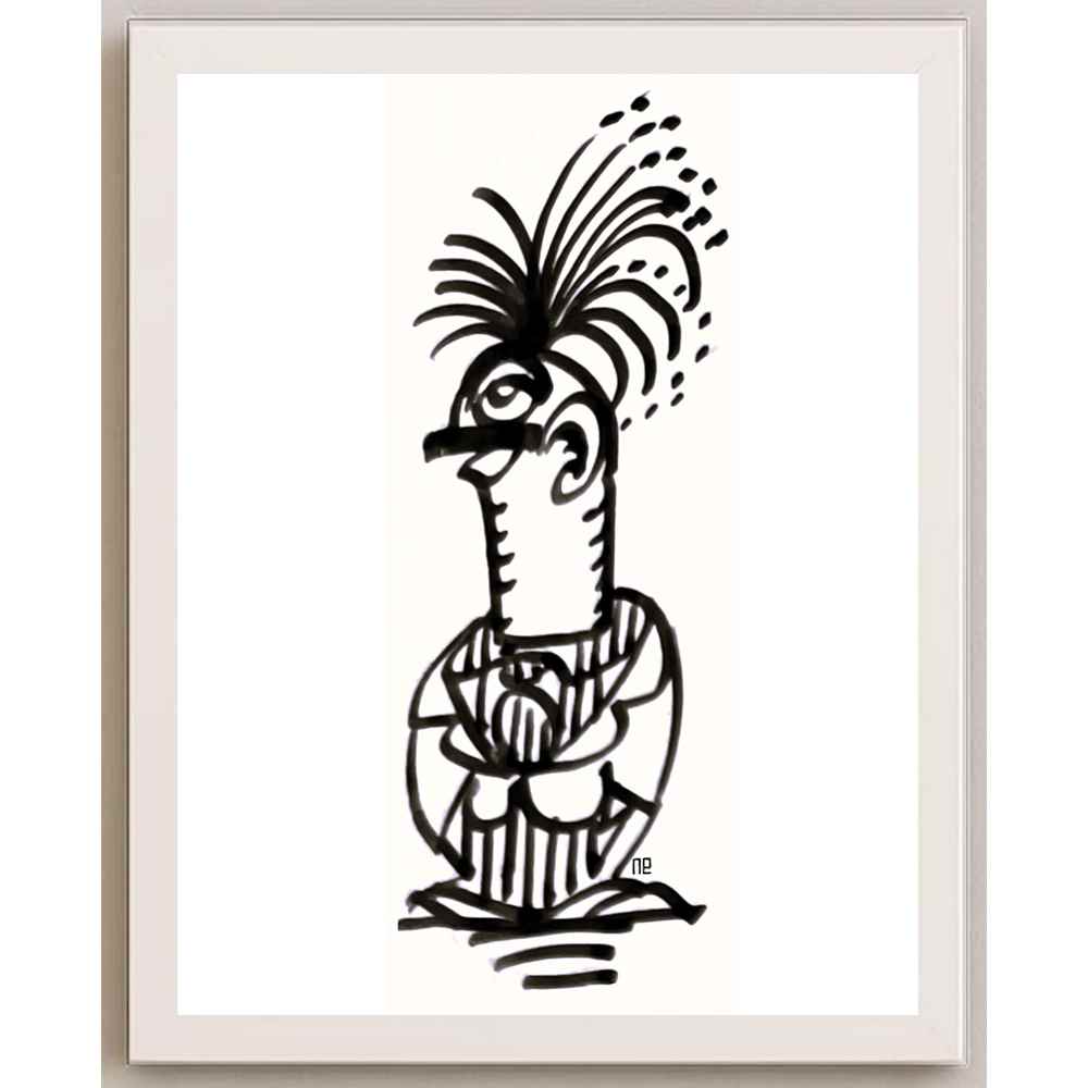 Nezih Danyal Tipler Kişiye Özel Sertifikalı Sınırlı Fine Art Karikatür Baskı NTP00122