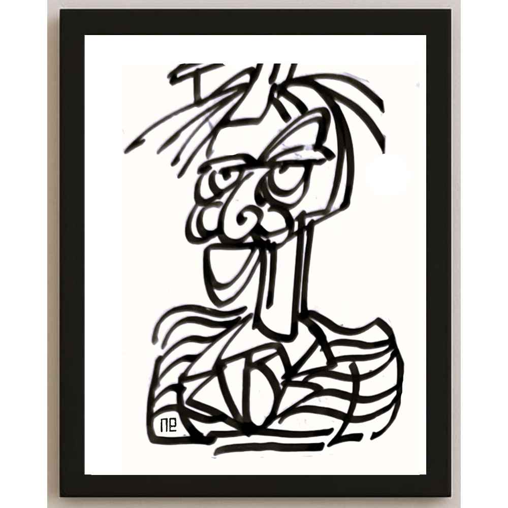 Nezih Danyal Tipler Kişiye Özel Sertifikalı Sınırlı Fine Art Karikatür Baskı NTP00126