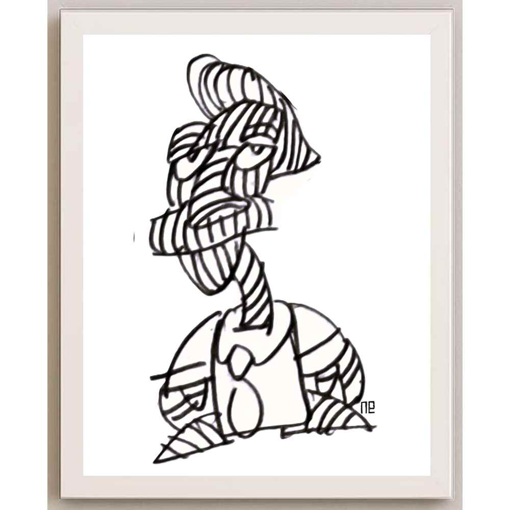 Nezih Danyal Tipler Kişiye Özel Sertifikalı Sınırlı Fine Art Karikatür Baskı NTP00144
