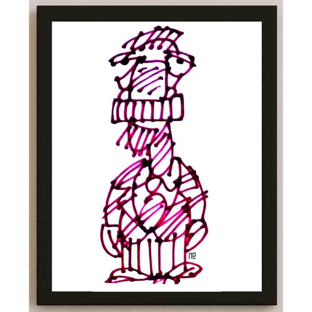 Nezih Danyal Tipler Kişiye Özel Sertifikalı Sınırlı Fine Art Karikatür Baskı NTP00152