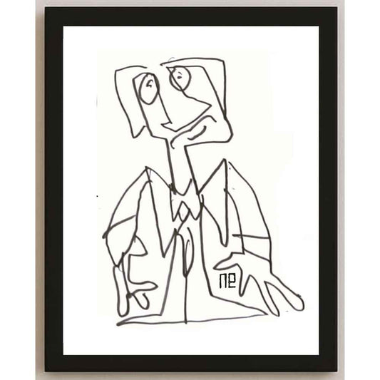 Nezih Danyal Tipler Kişiye Özel Sertifikalı Sınırlı Fine Art Karikatür Baskı NTP00155