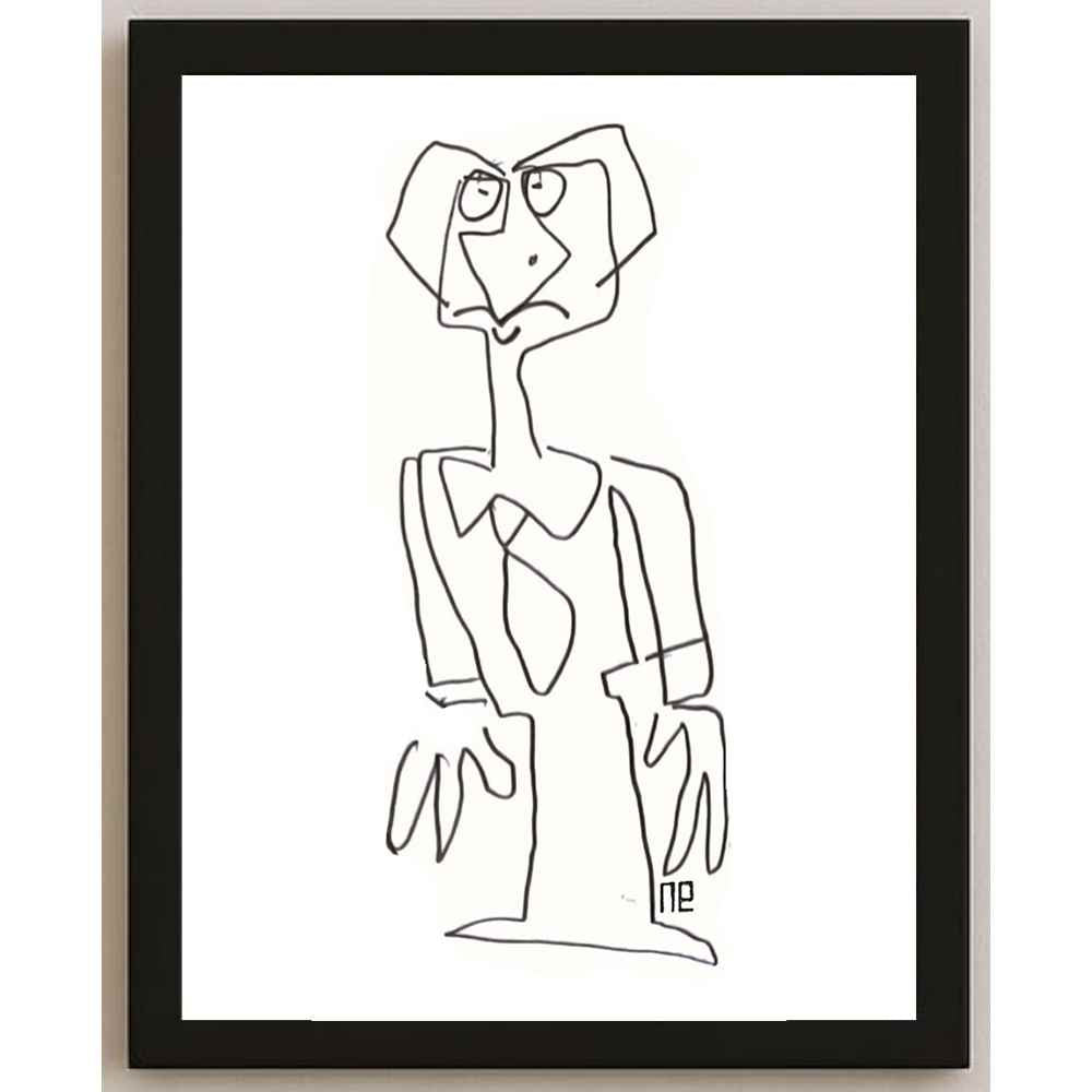 Nezih Danyal Tipler Kişiye Özel Sertifikalı Sınırlı Fine Art Karikatür Baskı NTP00156