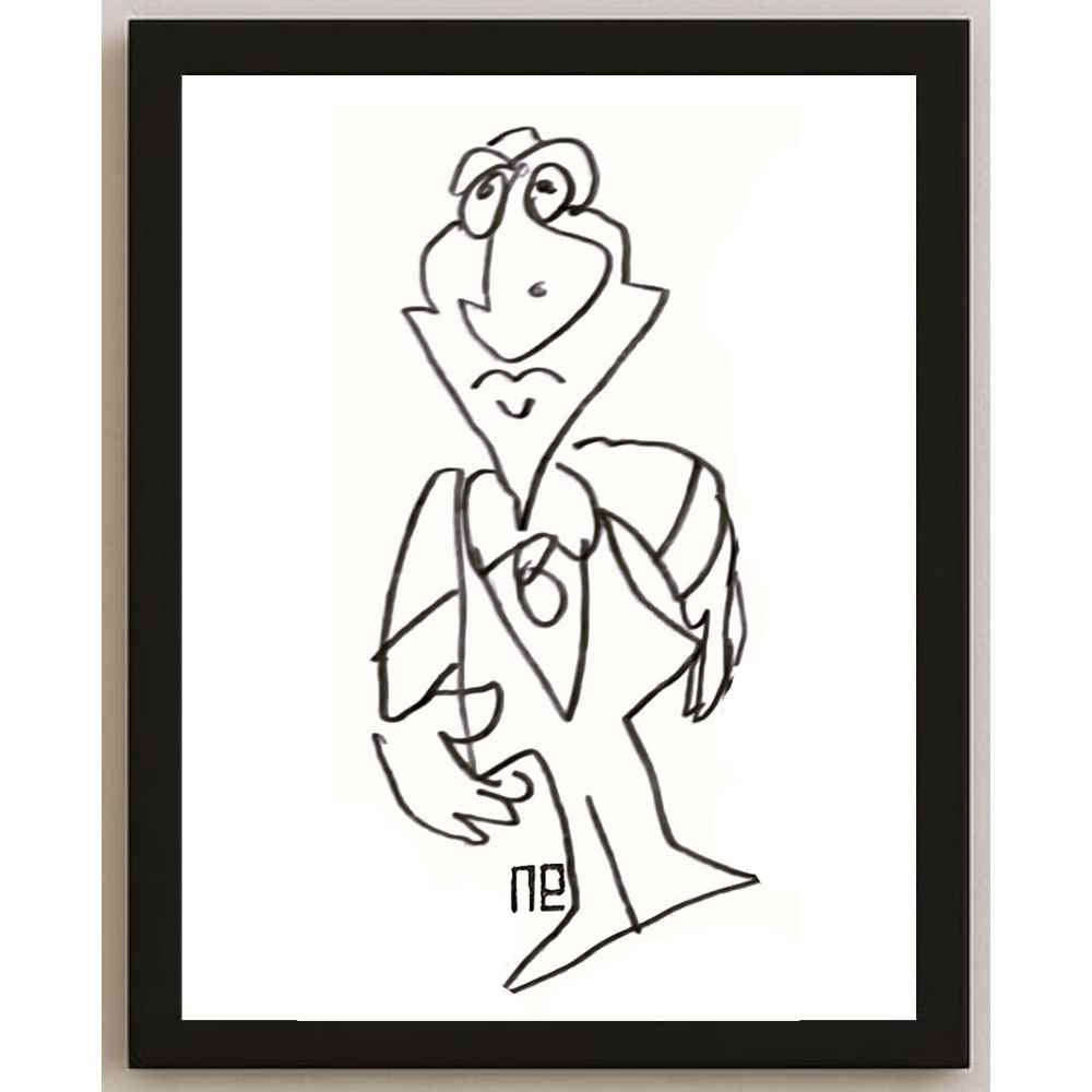 Nezih Danyal Tipler Kişiye Özel Sertifikalı Sınırlı Fine Art Karikatür Baskı NTP00175