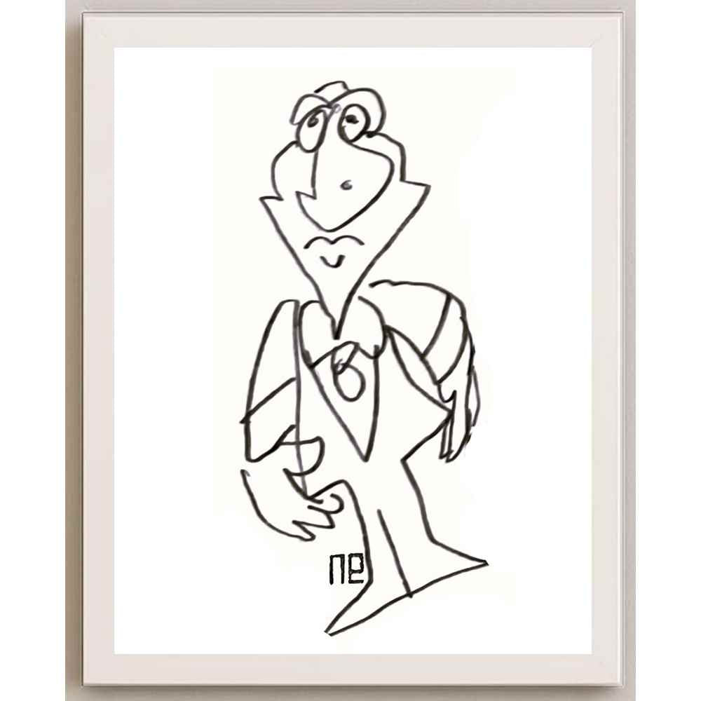 Nezih Danyal Tipler Kişiye Özel Sertifikalı Sınırlı Fine Art Karikatür Baskı NTP00175