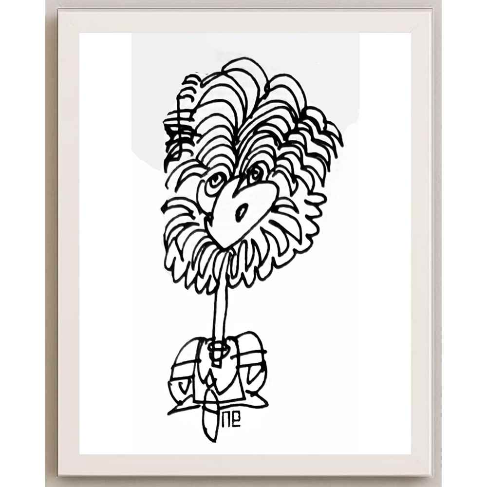 Nezih Danyal Tipler Kişiye Özel Sertifikalı Sınırlı Fine Art Karikatür Baskı NTP00195