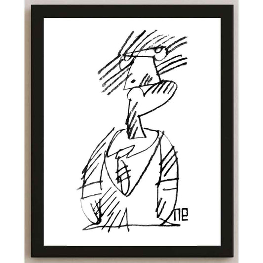 Nezih Danyal Tipler Kişiye Özel Sertifikalı Sınırlı Fine Art Karikatür Baskı NTP00199