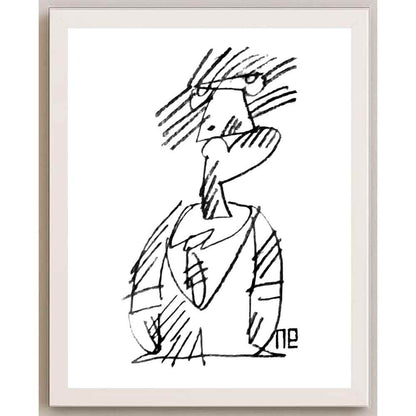 Nezih Danyal Tipler Kişiye Özel Sertifikalı Sınırlı Fine Art Karikatür Baskı NTP00199