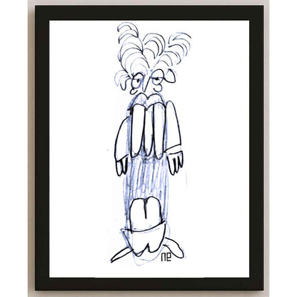 Nezih Danyal Tipler Kişiye Özel Sertifikalı Sınırlı Fine Art Karikatür Baskı NTP00200