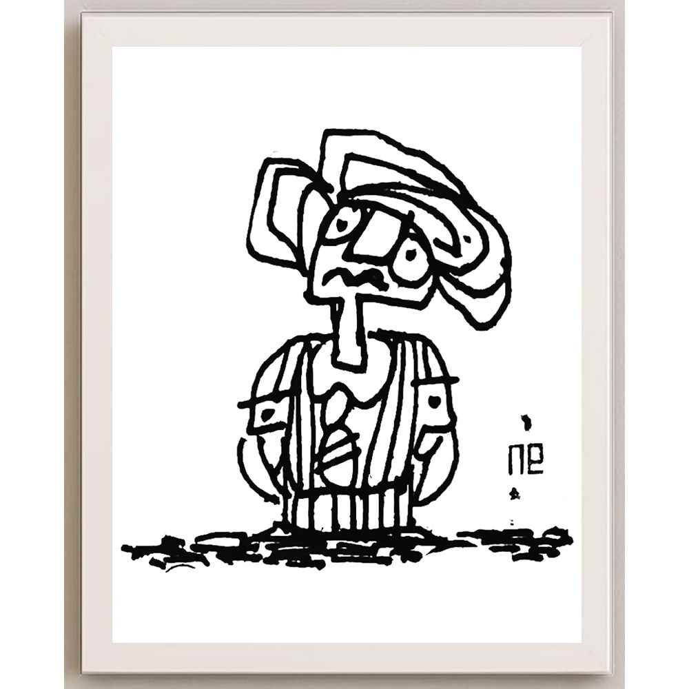 Nezih Danyal Tipler Kişiye Özel Sertifikalı Sınırlı Fine Art Karikatür Baskı NTP00203