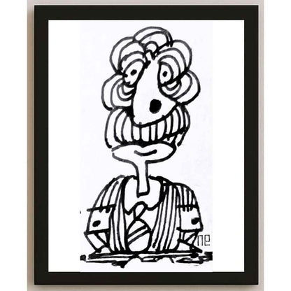 Nezih Danyal Tipler Kişiye Özel Sertifikalı Sınırlı Fine Art Karikatür Baskı NTP00204