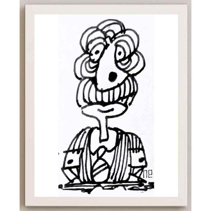 Nezih Danyal Tipler Kişiye Özel Sertifikalı Sınırlı Fine Art Karikatür Baskı NTP00204