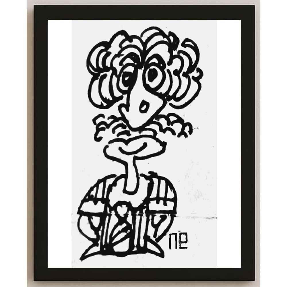 Nezih Danyal Tipler Kişiye Özel Sertifikalı Sınırlı Fine Art Karikatür Baskı NTP00208