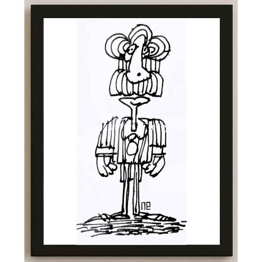 Nezih Danyal Tipler Kişiye Özel Sertifikalı Sınırlı Fine Art Karikatür Baskı NTP00209