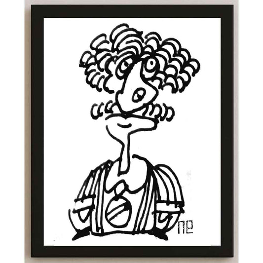 Nezih Danyal Tipler Kişiye Özel Sertifikalı Sınırlı Fine Art Karikatür Baskı NTP00216