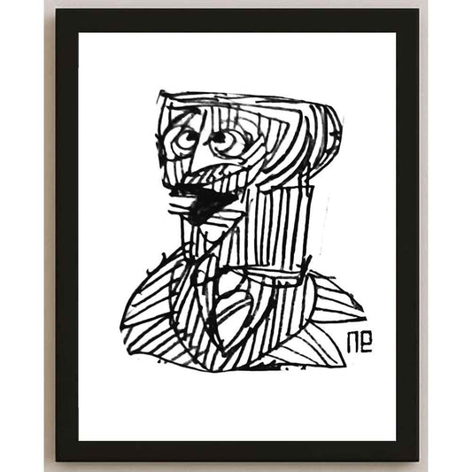 Nezih Danyal Tipler Kişiye Özel Sertifikalı Sınırlı Fine Art Karikatür Baskı NTP00222