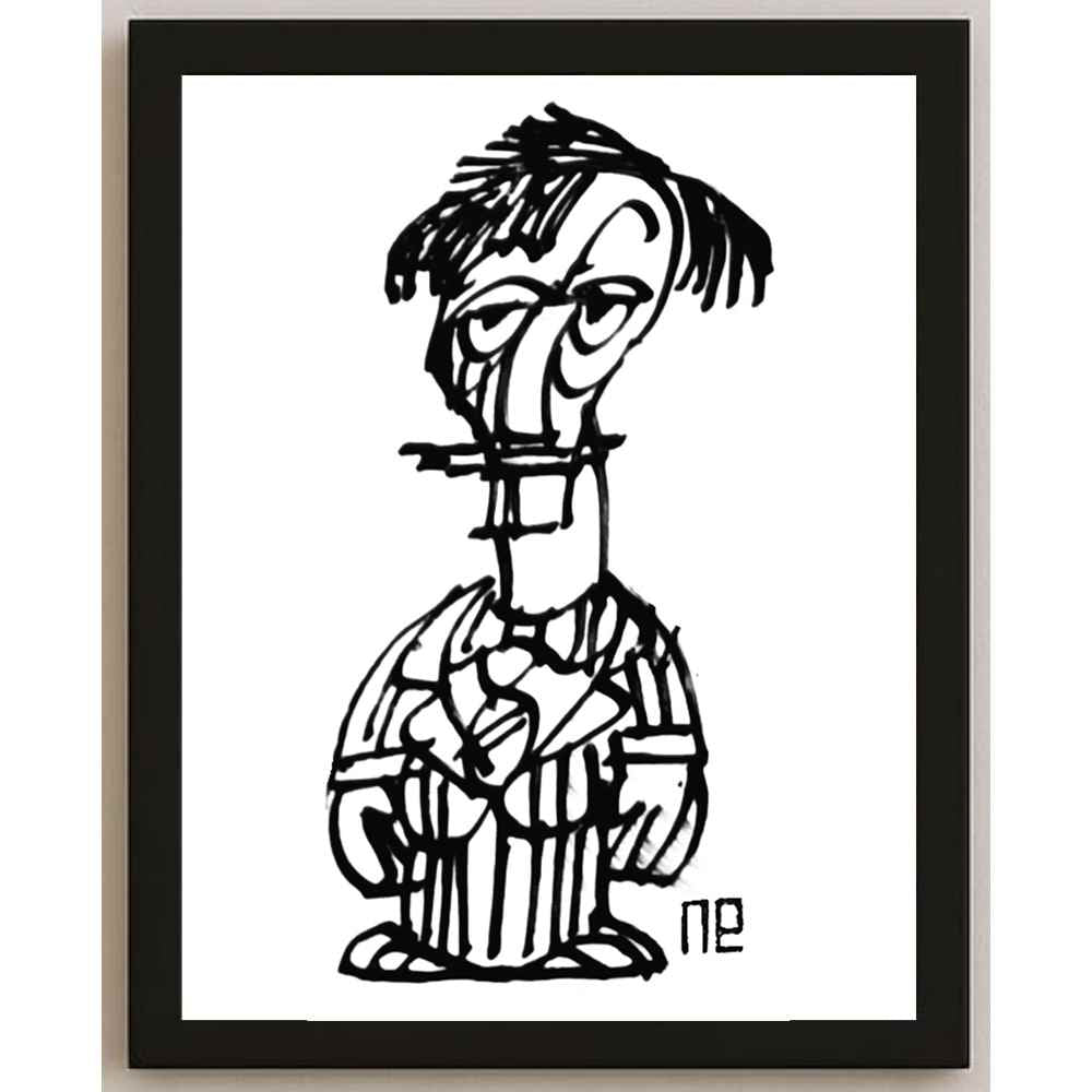 Nezih Danyal Tipler Kişiye Özel Sertifikalı Sınırlı Fine Art Karikatür Baskı NTP00233